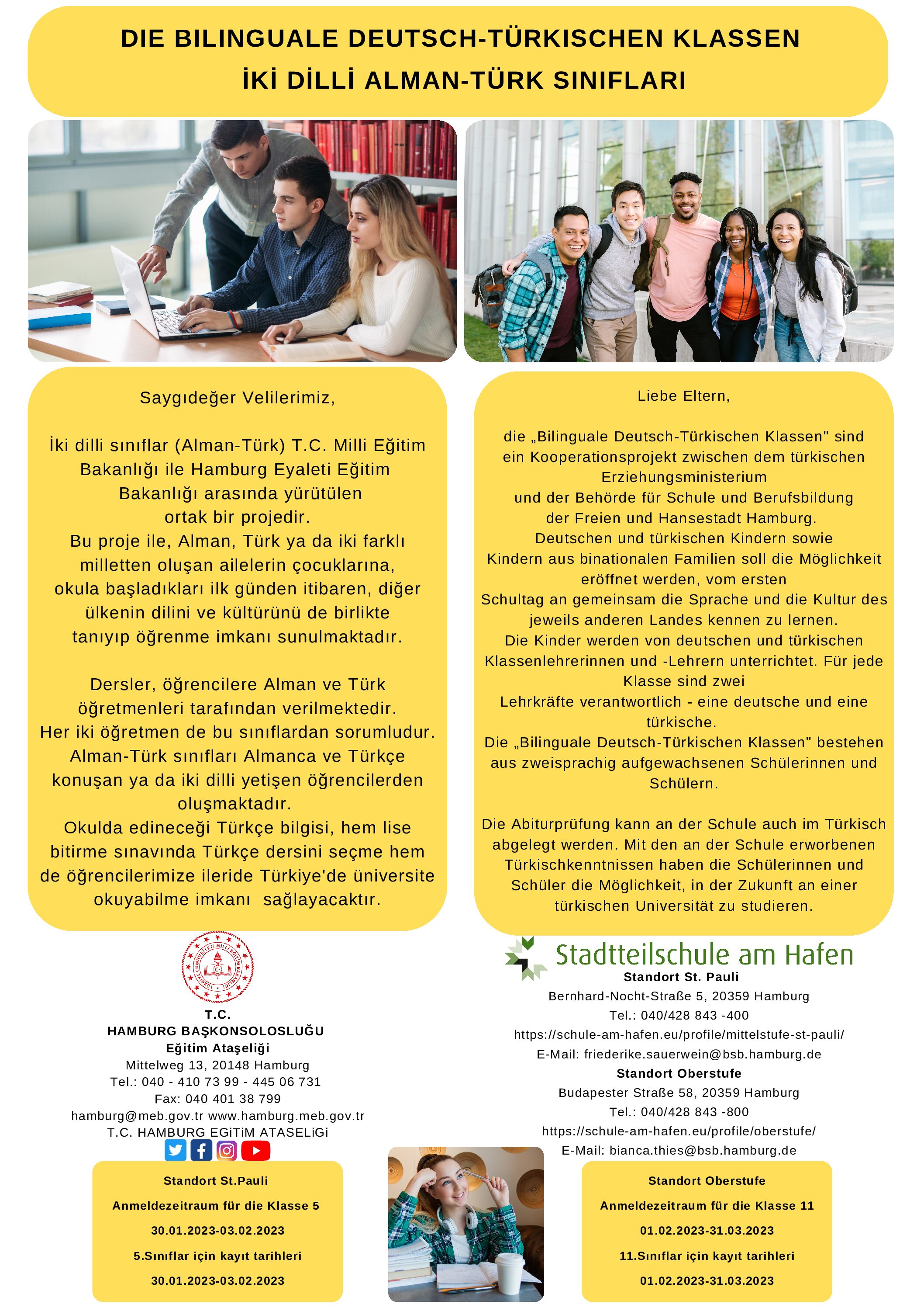 Besonderes Profil: Bilinguale deutsch-türkisch Klassen ab Jahrgang 5