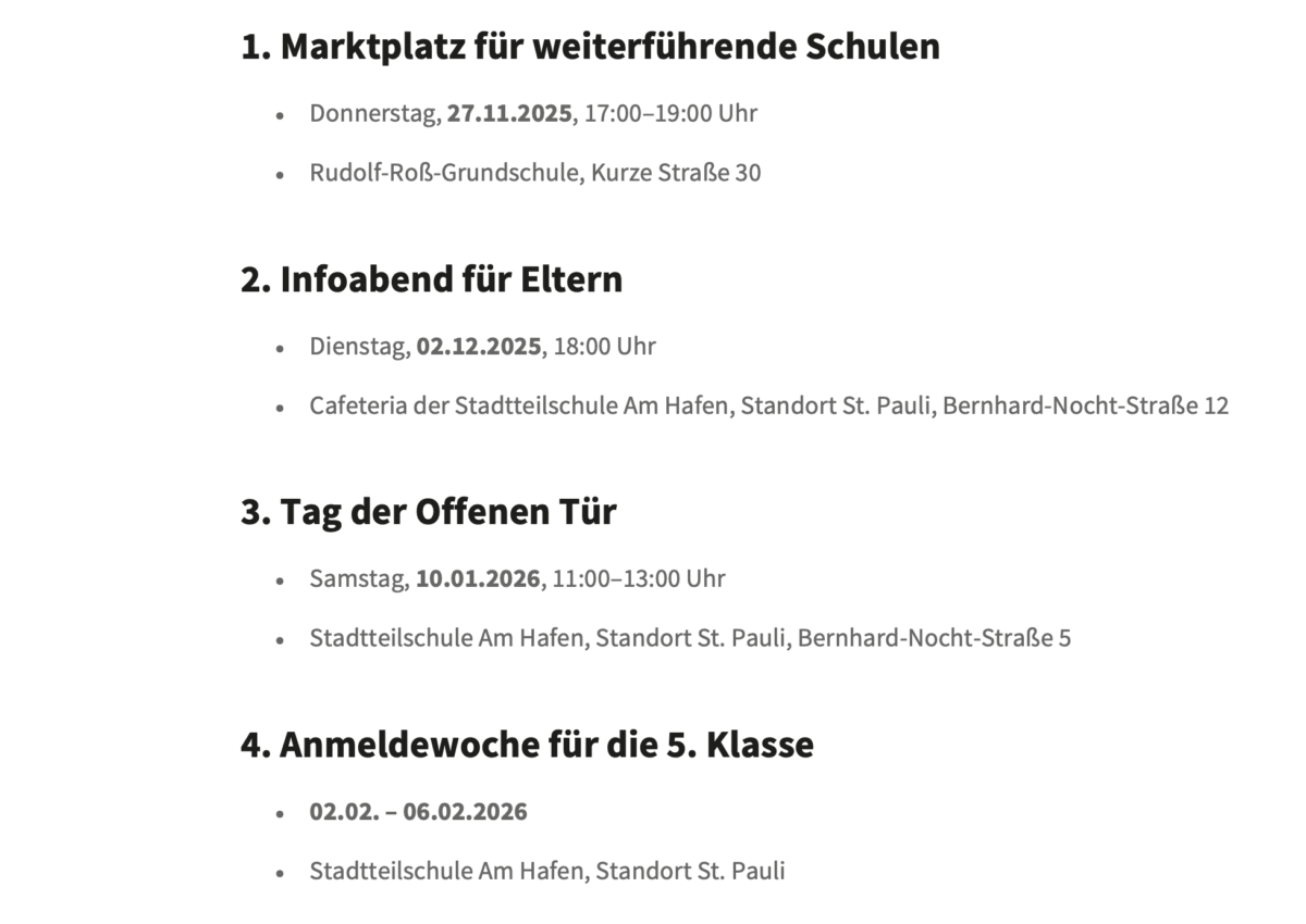 Der Weg in Klasse 5 – Termine für Eltern &  Schülerinnen und Schüler